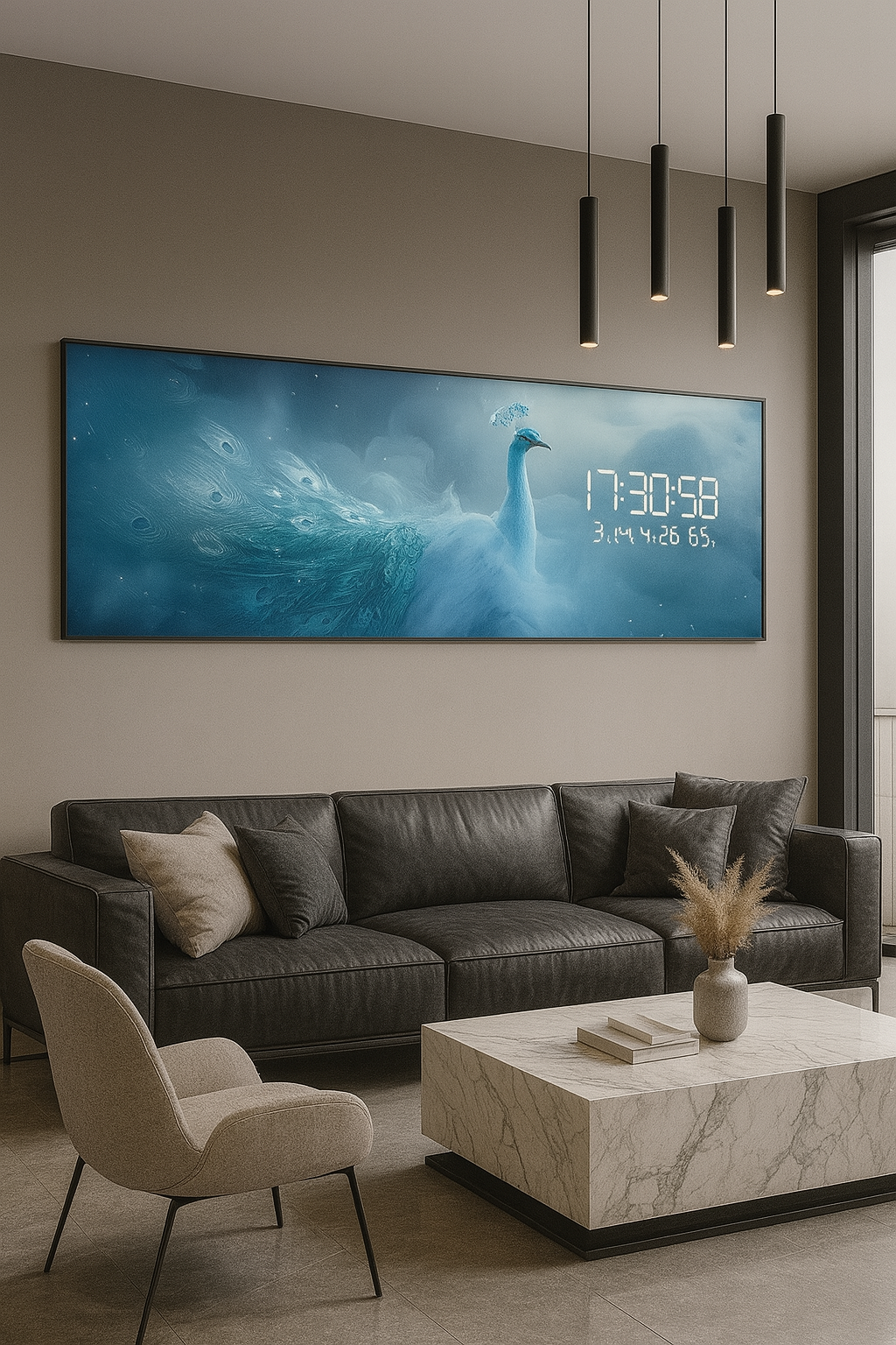 Horloge Murale Géante Design Numérique LED - Maison Moderne - Décoration Salon