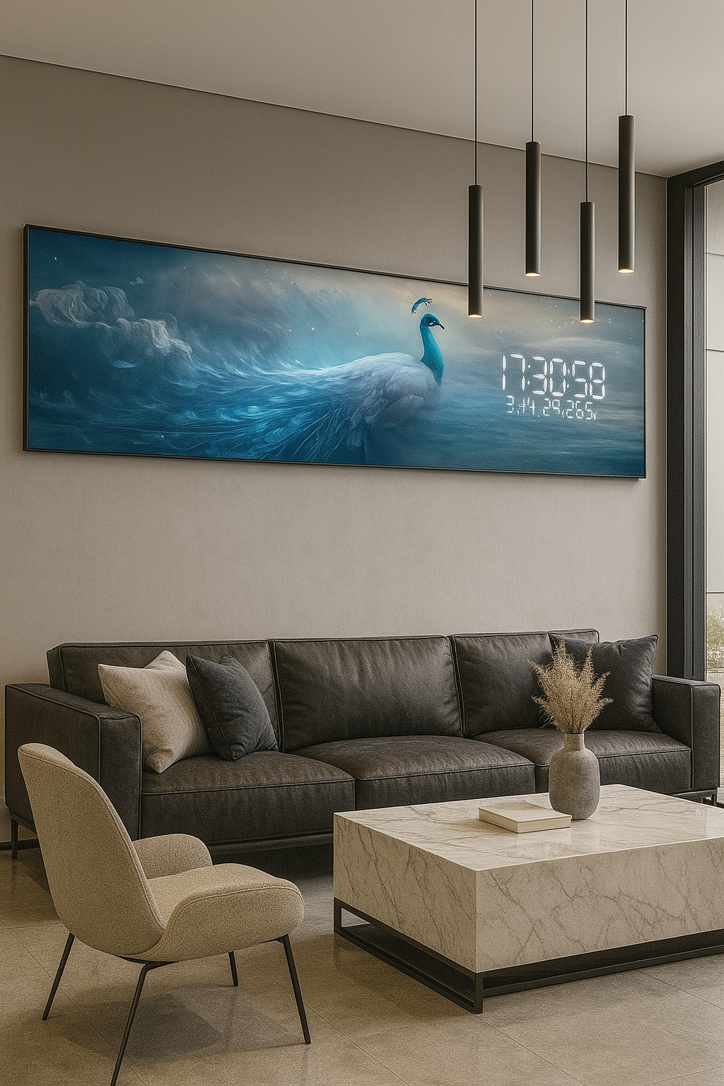 Horloge Murale Géante Design Numérique LED - Maison Moderne - Décoration Salon