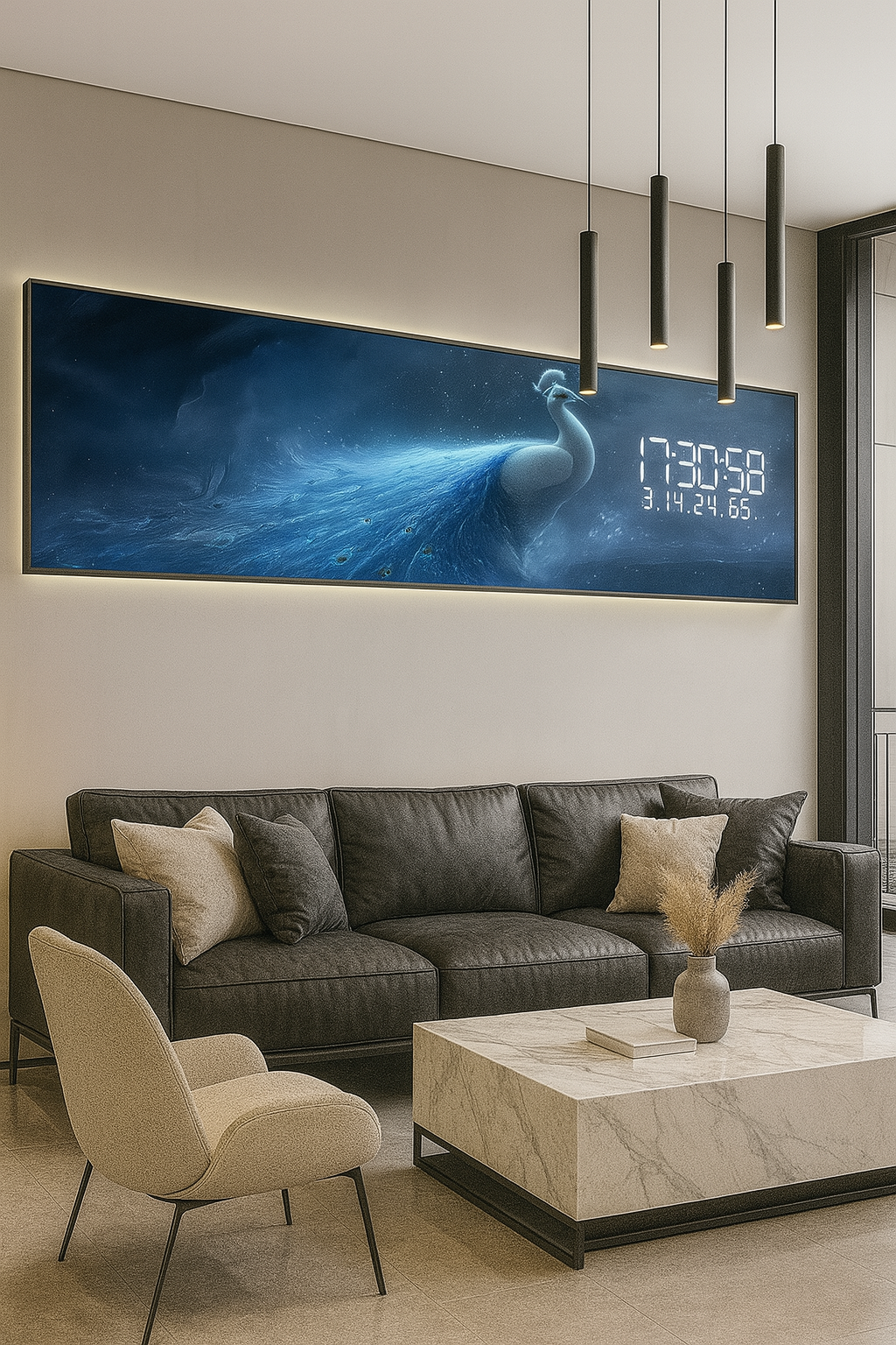 Horloge Murale Géante Design Numérique LED - Maison Moderne - Décoration Salon
