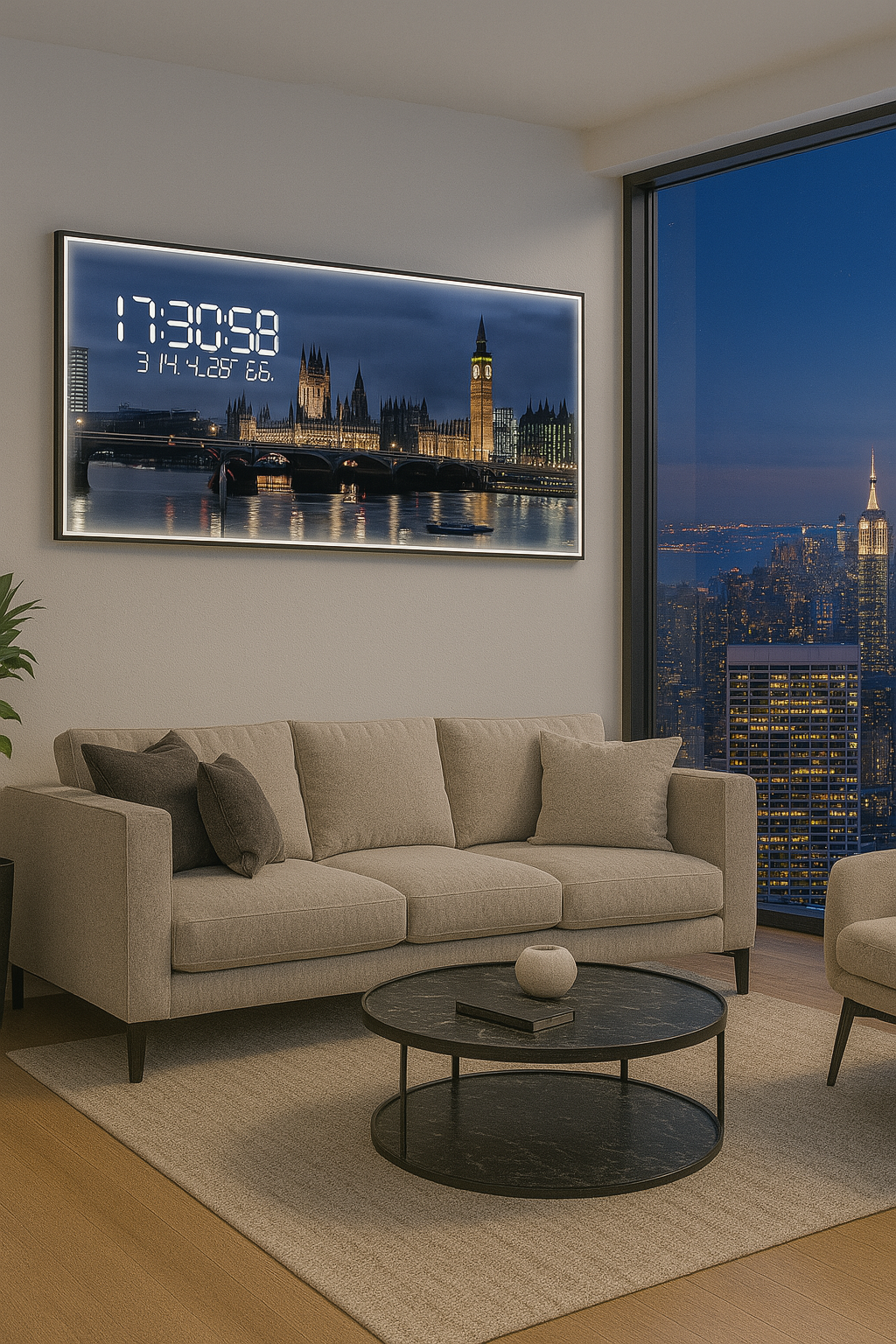 Horloge Murale Panorama Skyline Londres