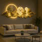 Horloge Murale Panorama Montagne et Lune - Déco Maison Design - Idéal Salon Moderne
