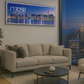 Horloge Murale Panorama - Hong Kong by Night (120x40 / 150x50 / 180x60)