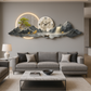 Horloge Murale Panorama Montagne et Lune - Déco Maison Design - Idéal Salon Moderne
