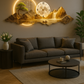Horloge Murale Panorama Montagne et Lune - Déco Maison Design - Idéal Salon Moderne