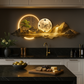 Horloge Murale Panorama Montagne et Lune - Déco Maison Design - Idéal Salon Moderne