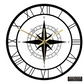 Horloge Murale Design Boussole Chiffres Romains